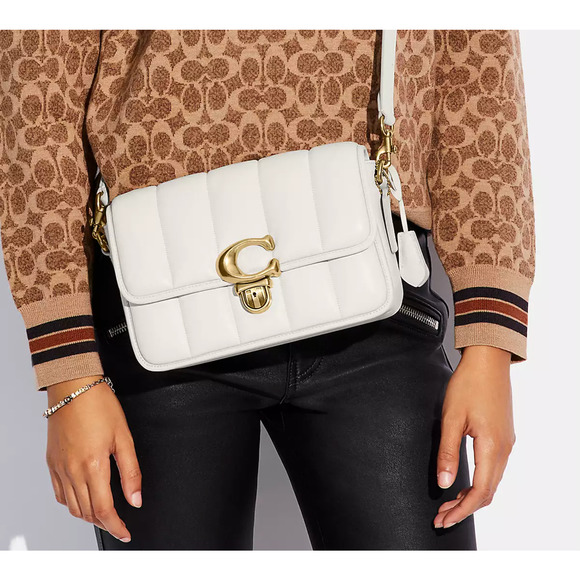 🔥Sold 🔥 Brand New! Coach Studio Shoulder Bag With Quilting in Chalk - Picture 8 of 8